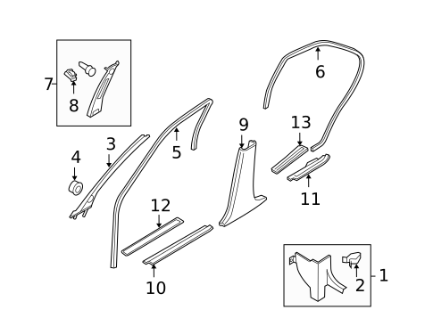 Interior Trim - Pillars for 2009 Nissan Altima #0