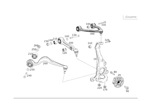 4MATIC&reg; Steering Knuckle & Control Arm for 2019 Mercedes-Benz Maybach S650 #0