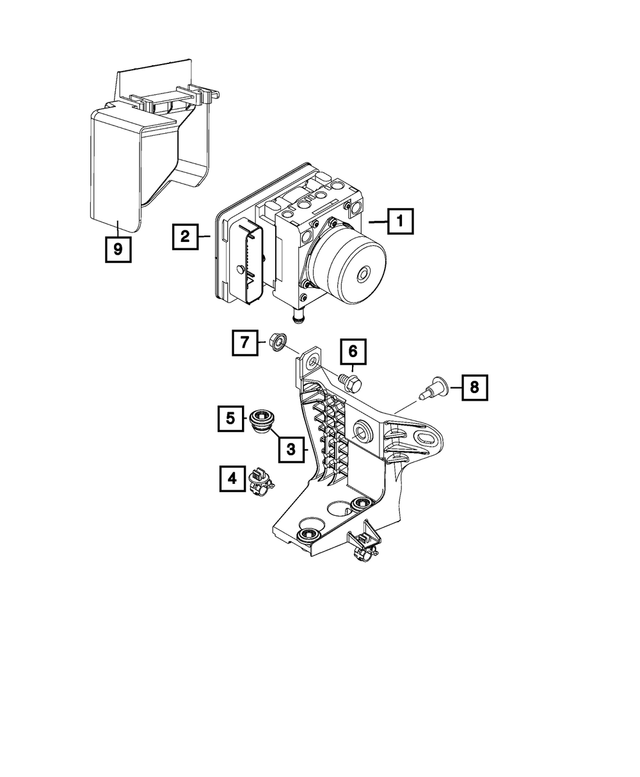 68644210AA - Brakes: Anti-lock Brake System Hydraulic Control Unit for Fiat: 500X | Jeep: Renegade Image