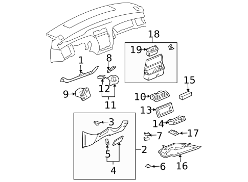 Instrument Panel Components for 2003 Toyota Avalon #2