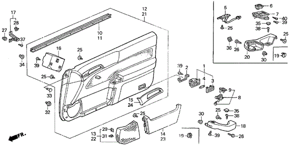Front Door Lining for 1998 Acura CL #0