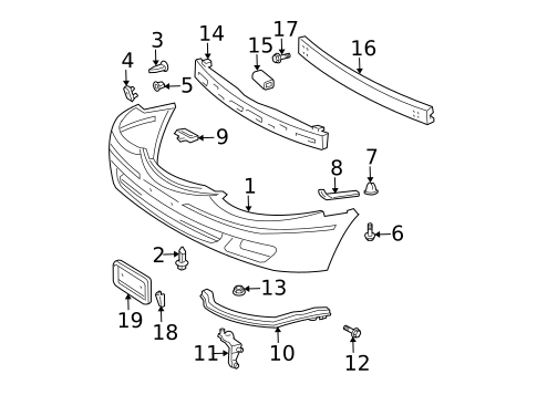 Bumper & Components - Front for 2000 Toyota Solara #0