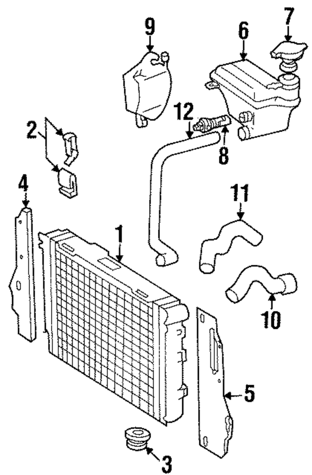 1235040312 - Cooling System: Radiator Upper Mount for Mercedes-Benz Image