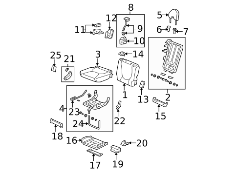 Rear Seat Components for 2007 Honda Fit #1