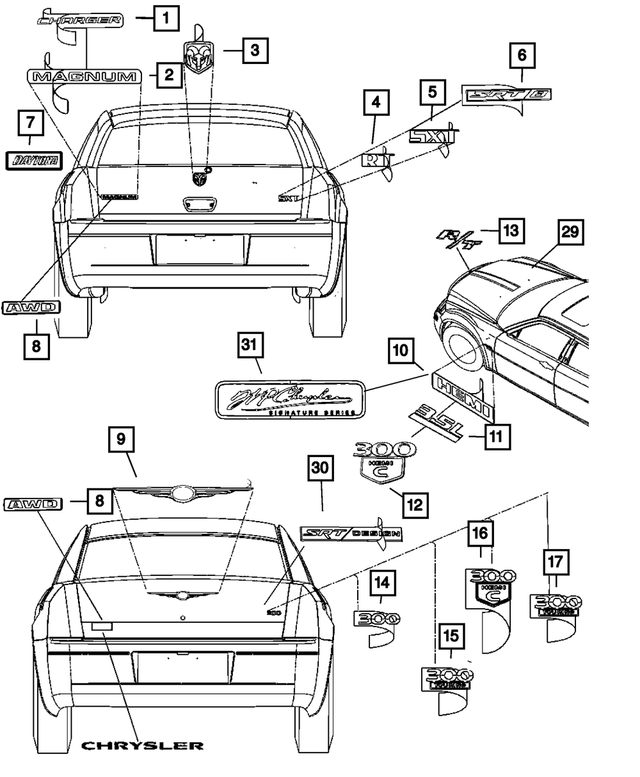4806013AA - Exterior Ornamentation: Medallion Nameplate for Mopar Image image