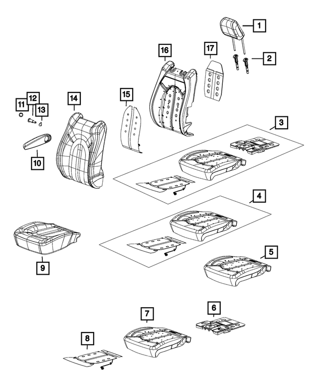 6EC57PMHAA - : Front Seat Back Cover, Left for Chrysler: Pacifica Image