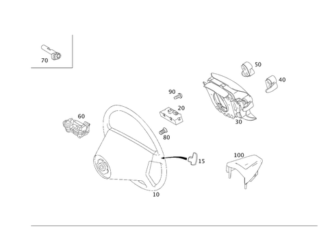 Steering Wheel and Steering Wheel Lock for 2007 Mercedes-Benz CLS550 #0