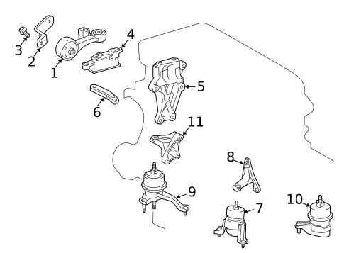 Engine & Trans Mounting for 2018 Toyota Highlander #0
