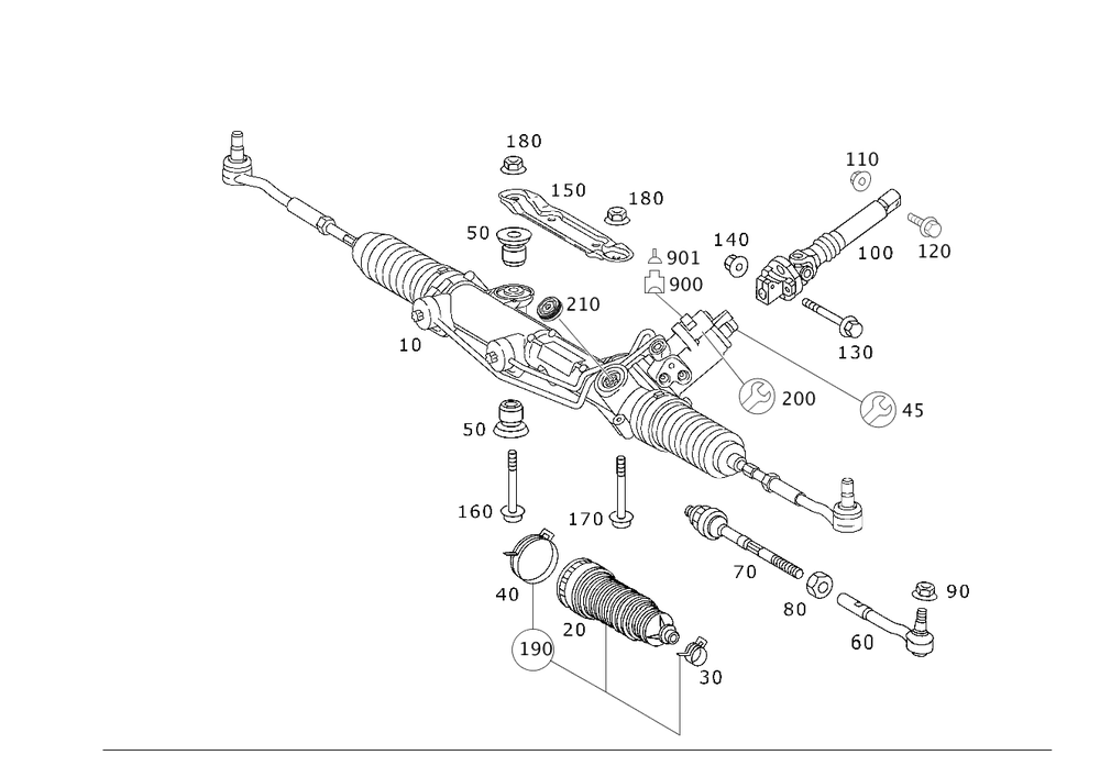 thumbnail image 2 of OE Inner Tie Rod Set (4 Piece) With Boots – For Mercedes Benz C-Class / CLK RWD 2 of 5