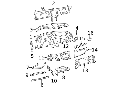 Instrument Panel Components for 2010 Chrysler Sebring #0
