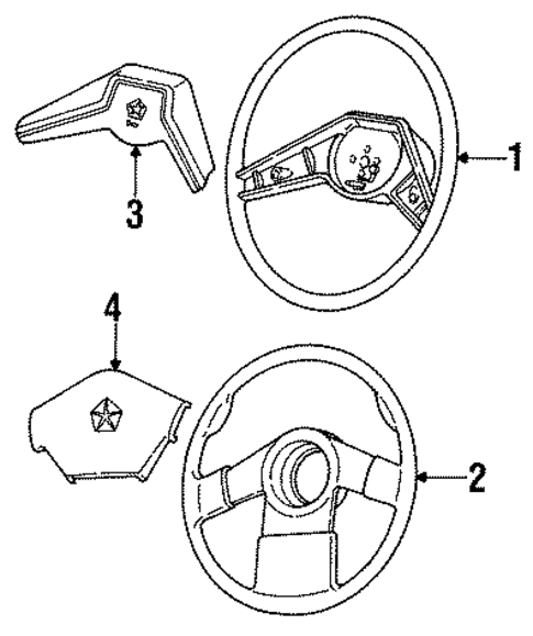 Steering Wheel & Trim for 1989 Dodge Dakota #0