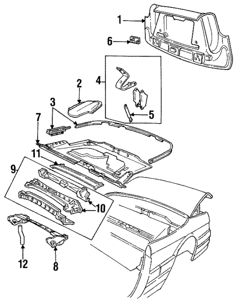 Folding Top Storage Compartment for 1993 Cadillac Allante #0