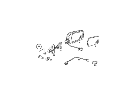 Outside Rearview Mirror on Driver Side for 1986 Mercedes-Benz 560SL #0