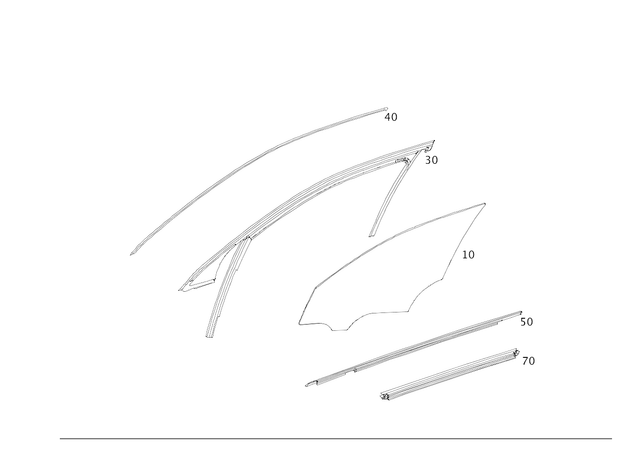 2537258400 - Driver Door: Side Window Pane for Mercedes-Benz Image image