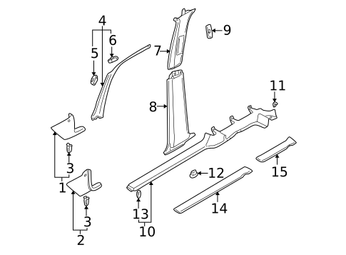 Interior Trim - Pillars for 2005 Volkswagen Golf #0
