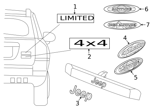 Exterior Trim - Lift Gate for 2014 Jeep Patriot #0