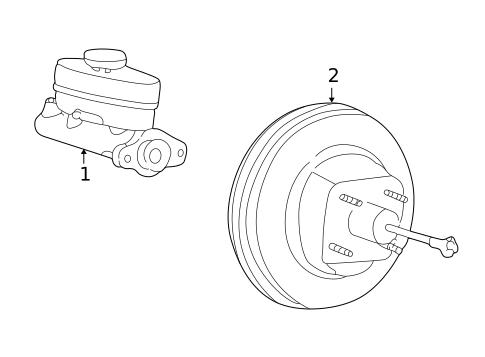 Master Cylinder - Components On Dash Panel for 2002 Lincoln Blackwood #0