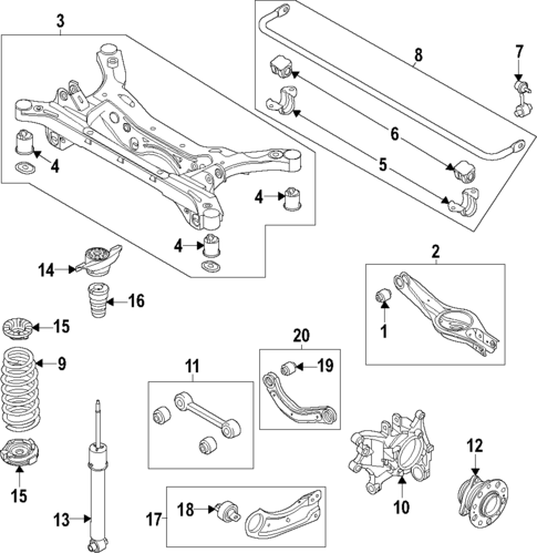 Rear Suspension for 2024 Hyundai Santa Cruz #0