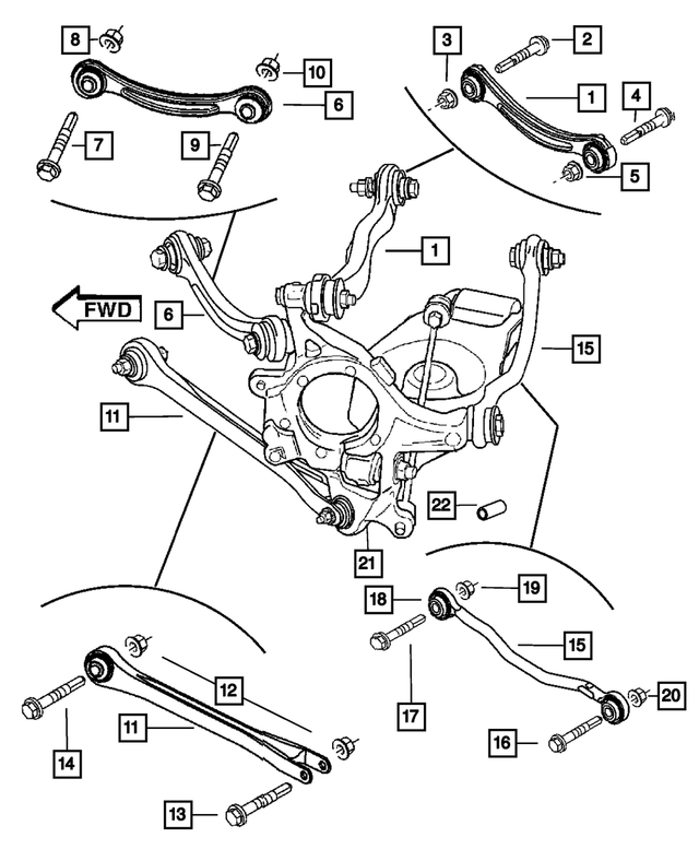 4895542AA - Rear Suspension: Camber Link Assembly, Right for Chrysler: 300 | Dodge: Charger, Magnum Image