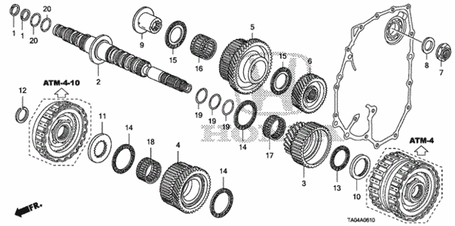 AT Secondary Shaft (L4) for 2010 Honda Accord #0