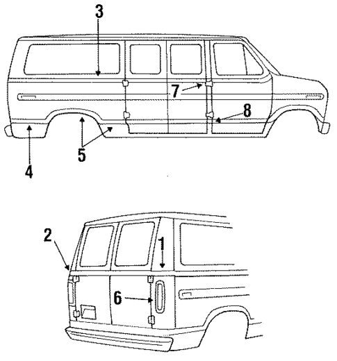 Exterior Trim - Side Panel for 1986 Ford E-350 Econoline #0
