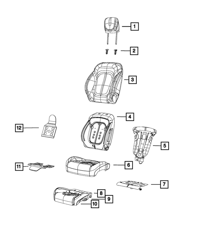 5SJ82DX9AD - Interior Trim: Front Seat Back Cover, Right for Mopar Image image