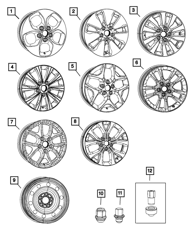 5RJ40LS1AA - : Aluminum Wheel, Front Or Rear for Mopar Image