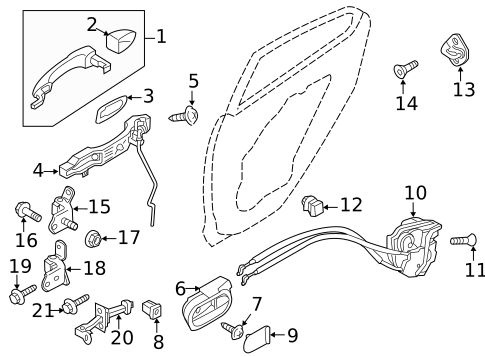 Lock & Hardware for 2011 Mazda 2 #1