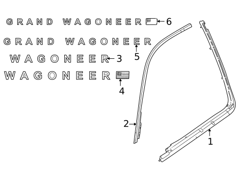 Exterior Trim - Front Door for 2024 Jeep Wagoneer L #0