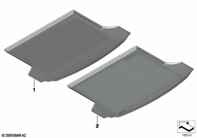 51472152343 - Interior: Fitted Luggage Compartment Mat, Black for BMW Image
