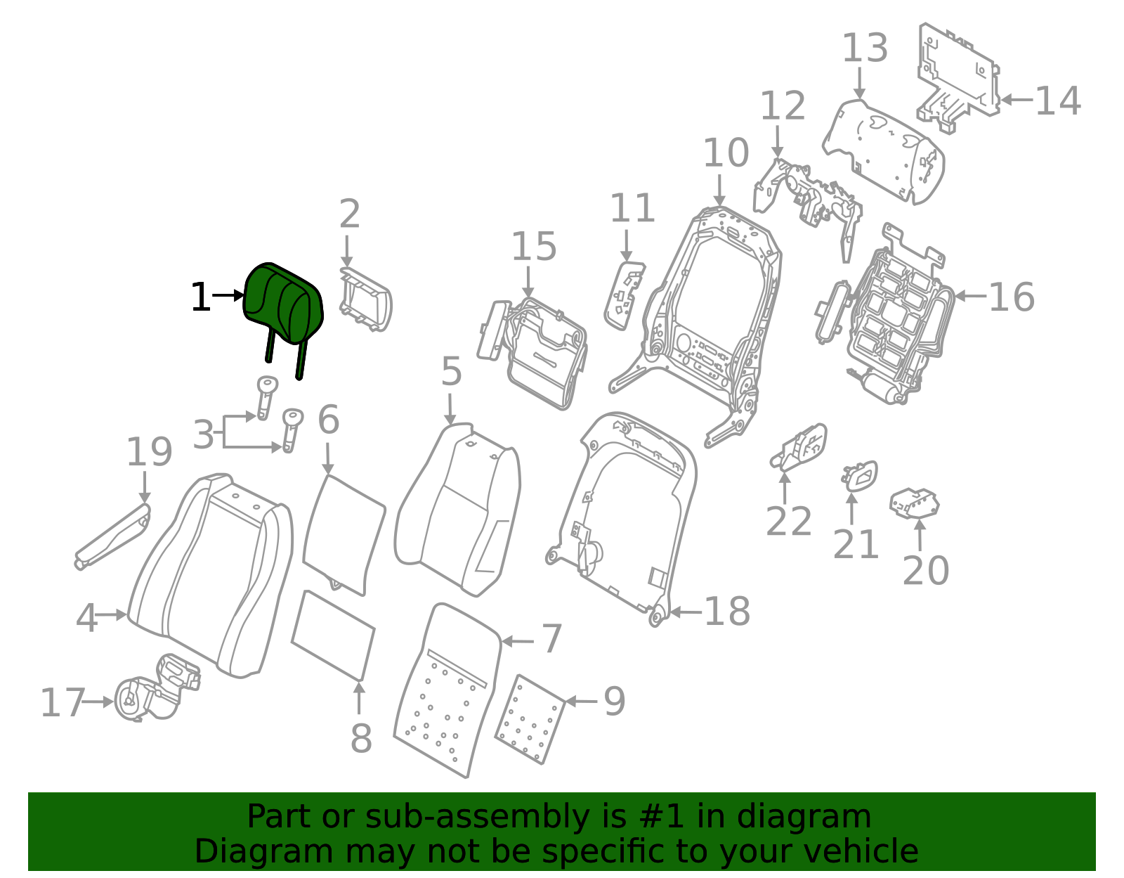 LR112235 - High-Quality Headrest for 2018-2019 Land Rover Range Rover ...
