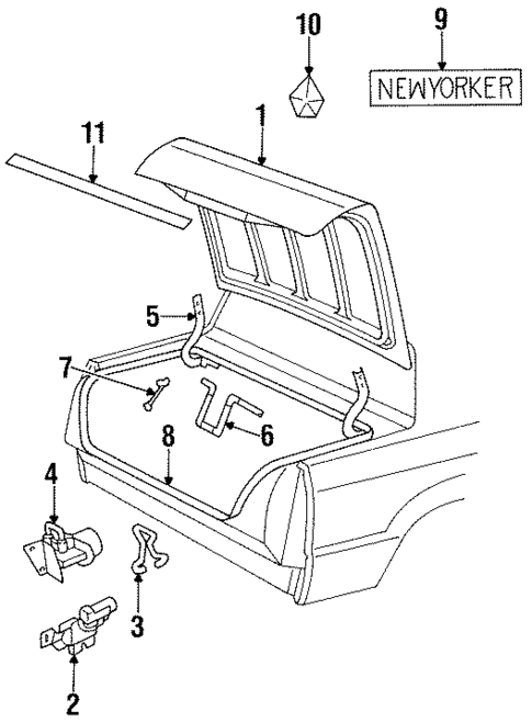 Trunk for 1990 Chrysler New Yorker #0