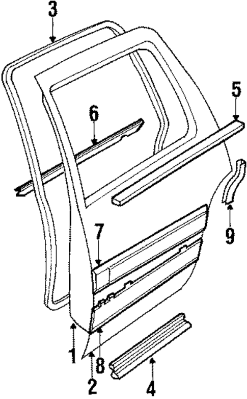 Exterior Trim - Rear Door for 1986 Buick Electra #0