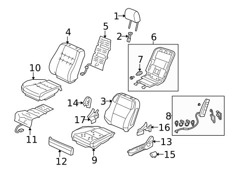 Front Seat Components for 2010 Acura RL #0