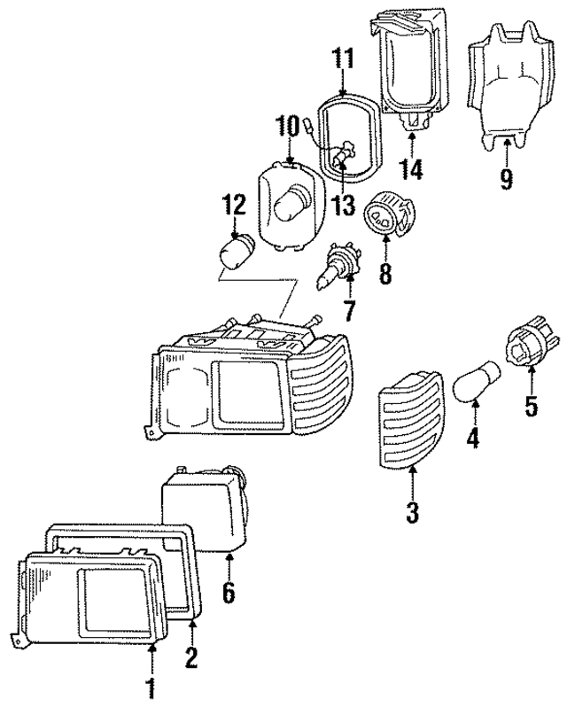 15444594 - Electrical: Headlamp Bulb for Mercedes-Benz Image