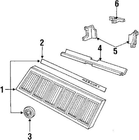 Grille for 1985 Mercury Lynx #0