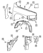 55276483AC - Body Sheet Metal Except Doors: Fender Mounting Bracket for Mopar Image