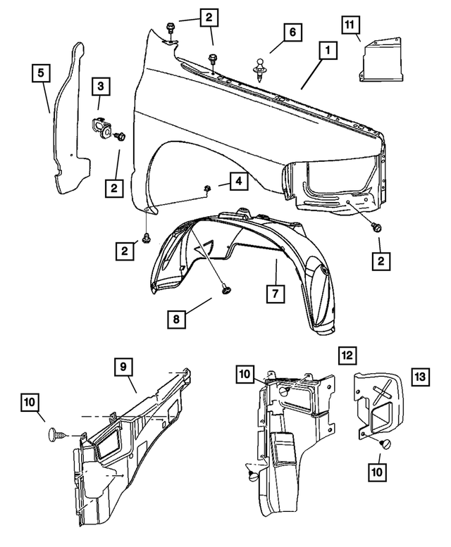 55276483AC - Body Sheet Metal Except Doors: Fender Mounting Bracket for Mopar Image