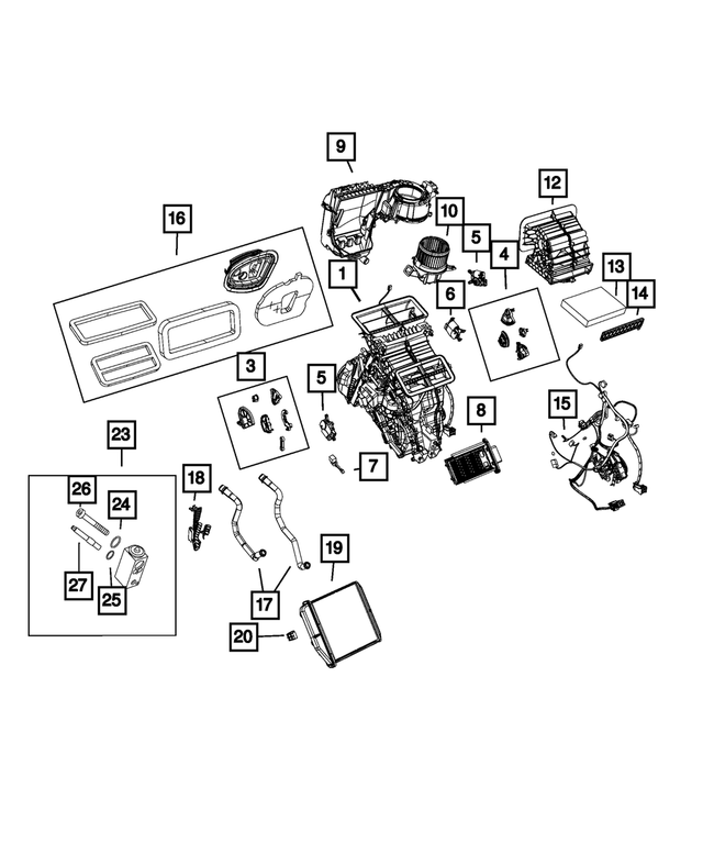 68358043AA - Air Conditioners and Heaters: Heater And A/c Unit for Mopar Image