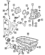 6100296 - Engine 2.4L Four Cylinder (Turbo): Hex Head Bolt for Chrysler: 300, PT Cruiser, Sebring, Voyager | Dodge: Avenger, Caravan, Challenger, Charger, Journey, Magnum, Neon, Ram 1500, Ram 2500, Ram 3500, Stratus, Viper | Jeep: Liberty, Wrangler | SRT: Viper Image
