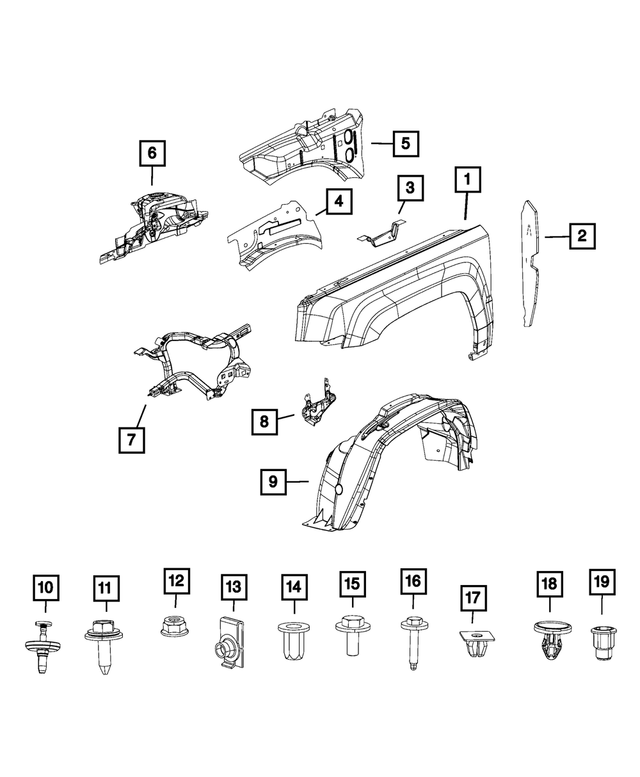 68079929AA - : Front Fender, Left for Mopar Image