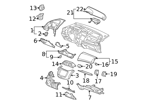 Instrument Panel Components for 2011 Honda Fit #0
