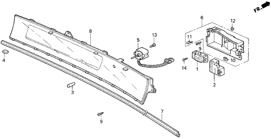 Meter Visor - Clock Switch for 1995 Honda Prelude #0