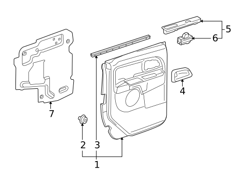 Interior Trim - Rear Door for 2006 Isuzu i-350 #0