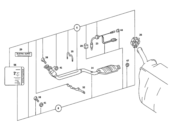 2014900720 - Exhaust System: Exhaust Pipe for Mercedes-Benz: 190E Image image