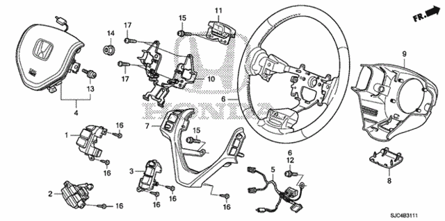 Steering Wheel (SRS) (2) for 2011 Honda Ridgeline #0