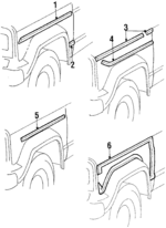 J0971811 - Body: Molding for Jeep: Cherokee, Grand Wagoneer, J10, J20, Wagoneer Image