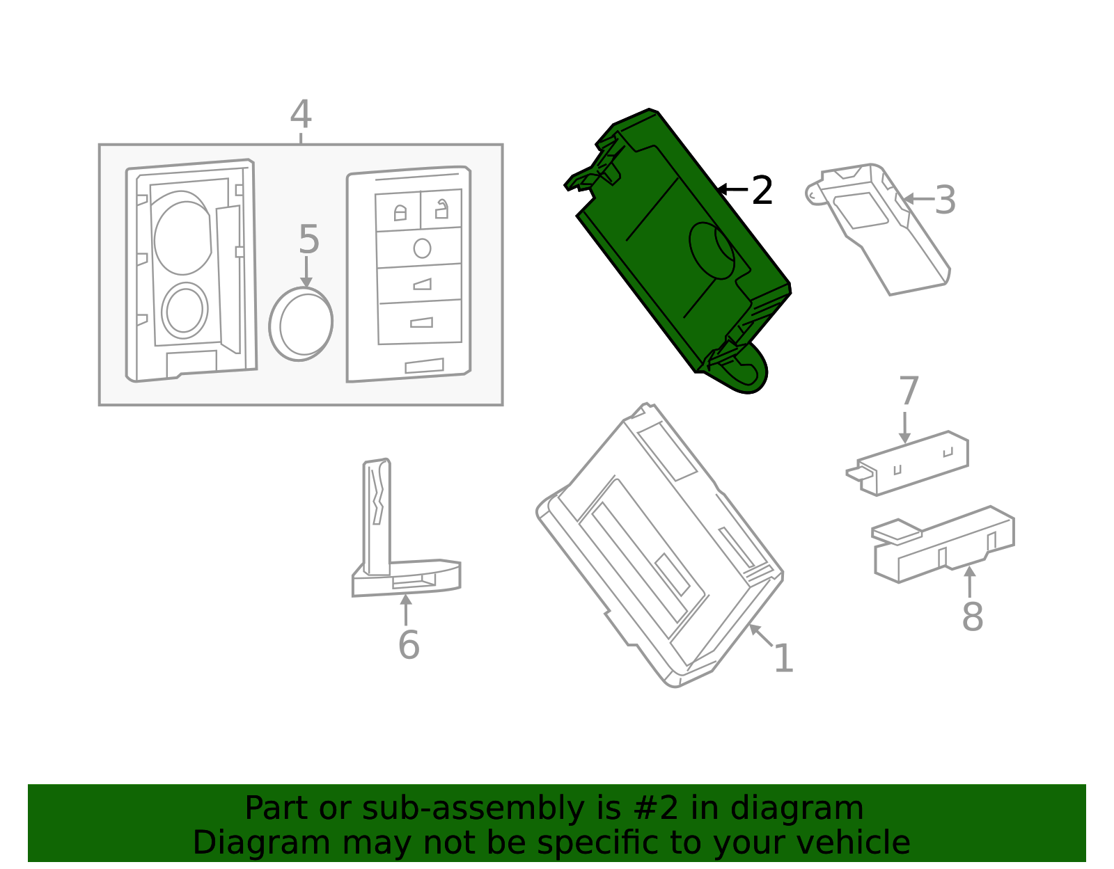 2013-2014 Cadillac ATS Keyless Entry Control Module Bracket 22762425 GM ...