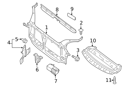 Radiator Support for 2010 Nissan Sentra #0