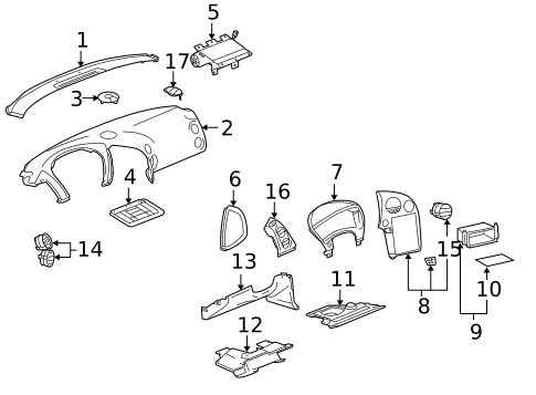 Instrument Panel Components for 2008 Pontiac Grand Prix #0